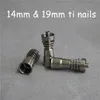 Titanium Domeless Nail Gr2 14mm 19mm Joint Tools Man Kvinna Carb Cap Dabber Grade 2 Ti Nails