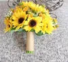 Nouveau Style 2018 Bouquets De mariage jaune tournesol artificiel pour les mariées fleurs De mariage Bouquets De mariée Ramos De Novia artificiel