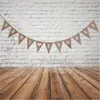 Livraison Gratuite 1set Vintage Baby Shower Jute Toile De Jute Toile De Jute Bunting Bannière Drapeaux Suspendus Pour Enfant Photo Props Baptême Fête Décoration