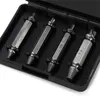 4pcs set Screw Extractor 2 Side Alloy Steel Remover Bolt Stud Drilling Bit #1 #2 #3 #4280u