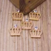 Groothandel-Groothandel 100 stks Plaksteen Gold Tone Alloy Princess Crown Button Patch Stickers Fit voor Handgemaakte Craft Meisjes Haar Sieraden Decor