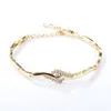 Bracelet de cheville plaqué or jaune/blanc 18 carats pour femmes, chaîne pour oiseau, pour fête de mariage, nouvelle mode