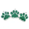 50st HC358 BLING ENAMEL CAT DOG BEAR PAW PRINTS HANG PENDANT FIT Roterande nyckelkedja Keyrings Bag smycken Making238Q