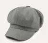 2017 nieuwe mode unisex wool krantenjongen cap solid octagonale winter schilder hoed 5 stks / partij gratis verzending