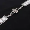 14mm 16mm 18mm 20mm 22mm rostfritt stål Watchband Rem armband Wrap Ceramic White Polished Beautiful Accessories Wristwatch Ban1741177