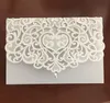 Venta al por mayor- China Vintage Láser Corte Invitaciones de boda Blanco 50pcs Partido Elegante Lujoso invitación