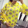 Women's Hoodies & Sweatshirts Wholesale- 2021 Autumn Cute Donut Print Pullovers Women Yellow Large Size M-XL Sudaderas Mujer Fashion Feminin