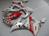 Kit de carenagem de carroçaria para Yamaha YZF R6 03 04 05 carenagens vermelho branco conjunto YZF R6 2003-2005 OT12