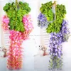 10 stks Kunstmatige Wisteria Fake Hanging Vine Zijde Gebladerte Bloemblad Garland Plant Woondecoratie Kleuren voor kiezen