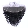 Tecidas de cabelo humano de ondas profundas brasileiras com 13x4 Lace Frenteal a orelha a cabeça cheia cor natural pode ser tingida de cabelos humanos não processados