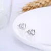 Orecchini geometrici in argento sterling al 100% 925 moda signore semplici femmina scintillante zircone orecchini gioielli squisiti
