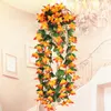 Ghirlande Nuove 2 pezzi in sospeso muro di fiore di giglio artificiale Idey Garland Greenery per Wedding Home Office Bar decorativo