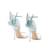 2017 neue Schuhe Frau Zurück Schmetterling Sandalen Süße Chic High Heels Designer Mujer Sandalen Side Ankle Strap Sexy Frauen Schuhe plus