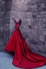 Mhamad Evening Said Red Islamic Muslim High Neck Long Sleeves Prom Dresses Back Zipper Custom Made Formal Gowns Without Veil 2017