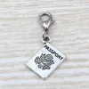 MIC .100pcs/ lot Dangle Ancient silver Alloy Passport Charm With lobster clasp Fit Charm Bracelets DIY Jewelry 15x36mm A-111b