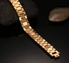 15mm Luxe Mannen Horlogeband Armband Vergulde Roestvrijstalen Strap Links Manchet Armbanden Sieraden Gift 22cm BR-201