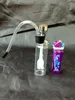 Liten transparent vattenflaska med glasbongar Tillbehör Glasrökande rör Färgglada mini Multi-färg Handrör Bästa sked Glas