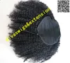 흑인 여성을위한 높은 아프리카 곱슬 곱슬 인간의 머리카락 끈 팬티 포니 테일 헤어 확장에 쾅 클립과 짧은 인간의 머리 포니 테일