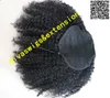 Estensioni della coda di cavallo dei capelli umani afroamericani Capelli vergini brasiliani 140g-160g Coda di cavallo con coulisse ricci crespi # 2 colore spedizione veloce