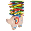 Nya barn Trä Elephant Building Blocks Balance Leksaker Games Kids Education Intelligence Toys Parent-Barn Interaktionsspel