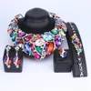12 cores moda jóias indianas bohemia colar de cristal conjuntos de nupcial jóias noivas festa acessórios de casamento decoração