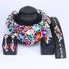 12 Farben Mode Indischer Schmuck Böhmen Kristall Halskette Sets Brautschmuck Bräute Party Hochzeit Zubehör Dekoration