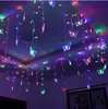 Butterfly LED String Gordijn Lichten voor Festival Holiday Wedding 3.5 * 0.6m 100leds Christmas Garland