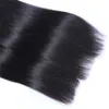 ブラジルストレートヘアバンドル未処理人毛織り 4*4 閉鎖自然な黒色染めることができる漂白ヘアエクステンション