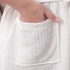 Wholesale- Towel Bath Robe Dressing Gown Unisex Men Women Sleeve Solid Cotton Waffle Sleep Lounge Bathrobe Peignoir Nightgowns Lovers Robes