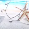 Bracelets de cheville en acier inoxydable bijoux de mode Bracelet de cheville étoile de mer et charme de coquille étanche 23 + 5 cm ajuster à 11 "offre d'usine
