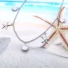 Rostfritt stål Anklets Fashion Jewelry Ankel Armband Starfish and Shell Charm Waterproof 235 cm Justera till 11quot Factory Offe7834042