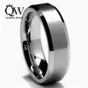 Queenwish Jewelry 8mm weißer Wolframkarbid-Ring-Herren-Hochzeits-Band sein / ihr Bruder-Hoch-polnisches Hochzeitsbandversprechen für ihn und ihre Paare
