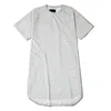 camisetas casuais camisetas brancas/pretas Hip Hop Fashion Arrúscula de rua curta Manga curta camisetas longas roupas de ganhos legais