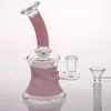 Rosa UV -vattenpipa glasbongar koncentrerade dabbers bubbler med inline perclator handgjorda återvinna oljeriggar rökande vattenrör