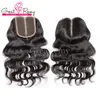 Greatremy Body Wave Human Hair 3 Buntar med stängning Double Weft Brasiliansk Virgin Hair Bundle and Stängningar Handlar Factory Supply Lace Unit