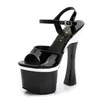 sliver black color women sandals fashion peep toe 18cm heel club high heel 180