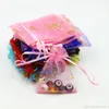 9 * 12cm (3.5 '* 4.7') Presentväska Organza Drawstring Bags Wholesale Candy Väskor Smycken Paket Väskor Bröllopsgåvor Multi Colors 500pcs Mycket.