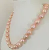 Fine Perle Gioielli elegante 12-13mm oro del mare del sud oro barocco rosa perla neklace 18 pollici 14k