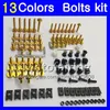 Boulons de carénage kit de vis complet pour HONDA CBR893RR 89 90 91 92 93 CBR900RR CBR893 RR 1989 1990 1991 1993 corps écrous vis écrou boulon ki286S