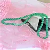 8mm 10mm Natural Green Agate Gem stone Beads Necklace Fashion Woman Man's Link Chain Jewelry 18 inch