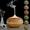 Hot Wooden 300ml Aroma Essential Oil Diffuser with AC Adapter Ultrasonic Mist LED Multi-color Humidifier for Office Home room Study Yoga Spa