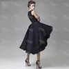 Vestidos krikor jabotian baile vestidos de mão feita jóia de jóia preto comprimento de joelho preto