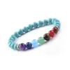 Multicolore 7 Chakra Stone Ametista perle Buddha Braccialetti braccialetti da bracciale Banghi Bijoux Armbanden Voor Vrouwen Women Men Jewelry 7708