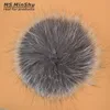 Natural Fox Fur Pompom com Snap 100% Real Fox Fur Pom Poms Big Fox Balls para Caps Goeanies Cap Fur Balls Chaveiros Ms.minshu