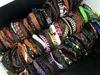 Wholesale 100pcs Lots Top Surfer Tribal Leather Cuff Wristband Bracelet Jewelry For Men Women Gift Mixed Style Send Random