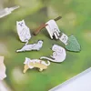 Cartoon Lustige Katzen Mit Banane Auf Zweig Design Brosche Pins Abzeichen Button Button Corsage Männer Frauen Kind Schmuck