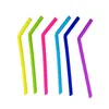 24.5cm Length Colored Food Grade Silicone Straw Silica Gel Drinking Straw Juicing Smoothies Milkshakes Bar Party Supplies ZA3917