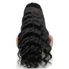 Brasilianska Virgin Human Hair Wigs Body Wave 130% Densitet 1B Full Lace Parykar eller Spets Front Paryk för Black Women 10 "-30"