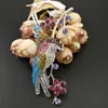 100 pièces/4 pouces hirondelle oiseau fleur broche broche ton argent strass bleu émail broches Animal Brid broches