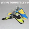 Hot Silicone Hammer Bubbler 6 Hål Perc Percolator Bubbler Vattenrör Matris Rökning Rör Tobaksrör Bongs Duschhuvud PERC Två funktioner